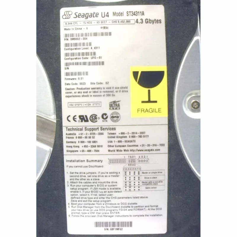 Samsung SV0432A/MEI 4.3GB 5400RPM ATA-33 3.5-inch Hard Drive