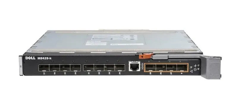 T42XJ - Dell M8428-K Converged 10Gb/s 8 x Ports 10 Gigabit Ethernet + 4 x Ports Fibre Channel Switch for PowerEdge M1000E Blade Enclosure.