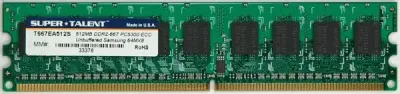 T667EA512S Super Talent DDR2-667 512MB/64x8 ECC Samsung Chip Server Memory