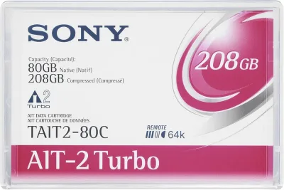 TAIT2-80CWW - Sony AIT-2 TURBO Tape Cartridge - AIT AIT-2 - 80GB (Native) / 208GB (Compressed)
