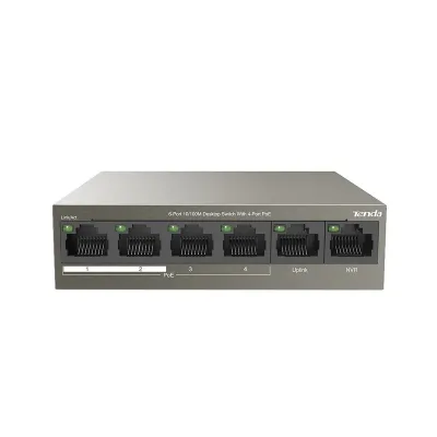 TEF1106P-4-63W - Tenda 6-Port 10/100M Desktop Switch with 4-Port PoE