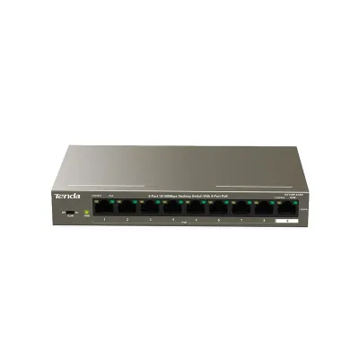 TEF1109P-8-63W - Tenda 9-Port 10/100Mbps Desktop Switch With 8-Port PoE