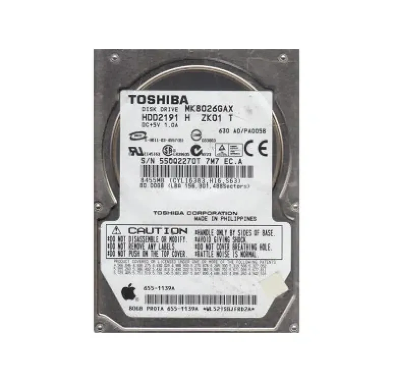TF7221AHD001 - Toshiba 80GB 5400RPM IDE Ultra ATA-100 8MB Cache 44-Pin 9.5mm 2.5-Inch Notebook Hard Disk Drive