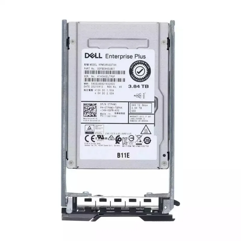 Dell TP4W3 Dell 0TP4W3 / TP4W3 3.84TB Triple-Level Cell SAS 12Gb/s Read Intensive 2.5-Inch Solid State Drive