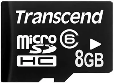 TRN-TS8GUSDC6 - Transcend 8GB Class 6 microSDHC Flash Memory Card
