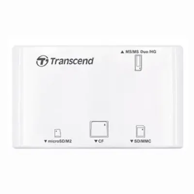 TS-RDP8W - Transcend All-in-1 Multi Card Reader - CompactFlash Type I CompactFlash Type II Microdrive Secure Digital (SD) Card miniSD Card miniSD