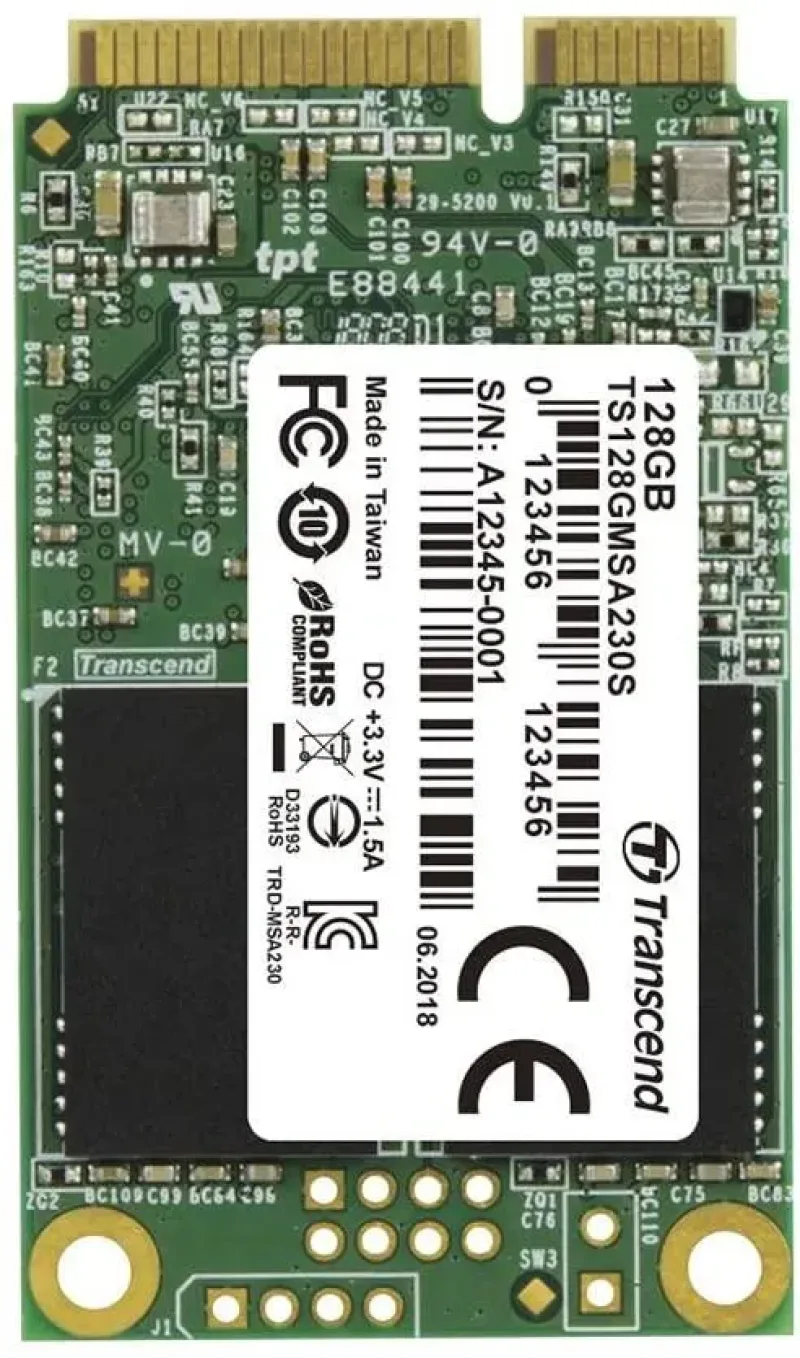 TS128GMSA230S - Transcend 230S 128GB 3D NAND SATA 6Gb/s mSATA Solid State Drive