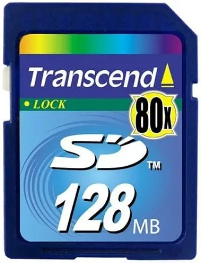 TS128MSD80 - Transcend 128MB 80x Hi-Speed SD Flash Memory Card