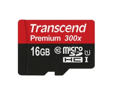 TS16GUSDCU1 - Transcend Premium 16GB 300x microSDHC UHS-I Flash Memory Card