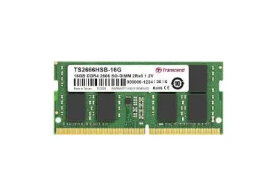 TS2666HSB-16G - Transcend 16GB 2666 MHz PC4-21300 Non-ECC Unbuffered CL19 288-Pin DIMM 1.2V 2Rx8 Memory Module