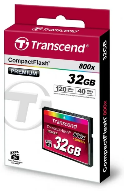 TS32GCF800 - Transcend 32GB 800x CompactFlash (CF) Memory Card