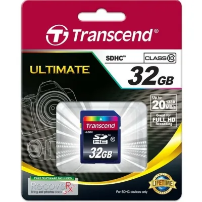 TS32GSDHC10 - Transcend 32GB Class 10 SDHC Flash Memory Card
