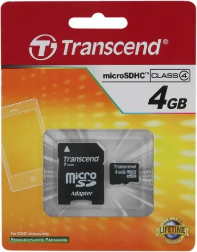 TS4GUSDHC4-C3 - Transcend 4GB Class 4 microSDHC Flash Memory Card