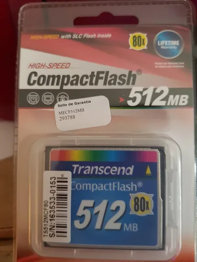 TS512MCF80-DF - Transcend 512MB 80x Type I CompactFlash (CF) Memory Card