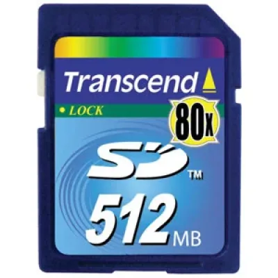 TS512MSD80 - Transcend 512MB 80x Hi-Speed SD Flash Memory Card