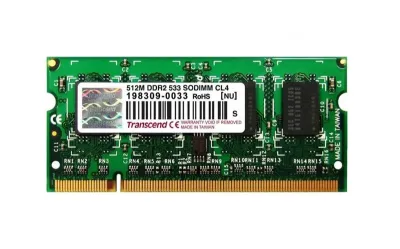 TS64MSQ64V5J - Transcend 512MB DDR2-533MHz PC2-4200 non-ECC Unbuffered CL4 200-Pin SoDimm Memory Module