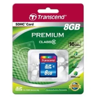 TS8GSDHC6 - Transcend 8GB Class 6 SDHC Flash Memory Card