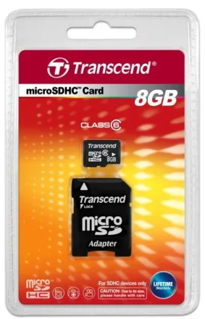 TS8GUSDHC6 - Transcend 8GB Class 6 microSDHC Flash Memory Card