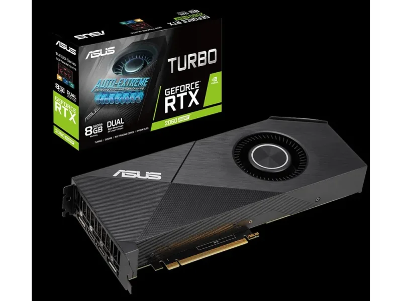 TURBO-RTX2060S-8G-EVO ASUS NVIDIA GeForce RTX 2060 SUPER 8GB Turbo Edition GDDR6 2HDMI/2DisplayPort PCI-Express Video Card
