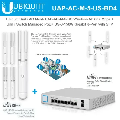 UAP-AC-M-PRO-5-US - Ubiquiti UniFi AC Mesh IEEE 802.11ac 1750Mbit/s Wireless Access Point