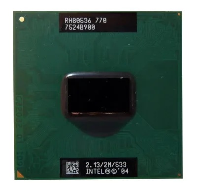 V000050980 - Toshiba 2.13GHz 533MHz FSB 2MB L2 Cache Socket H-PBGA479 / PPGA478 Intel Pentium M 770 1-Core Processor