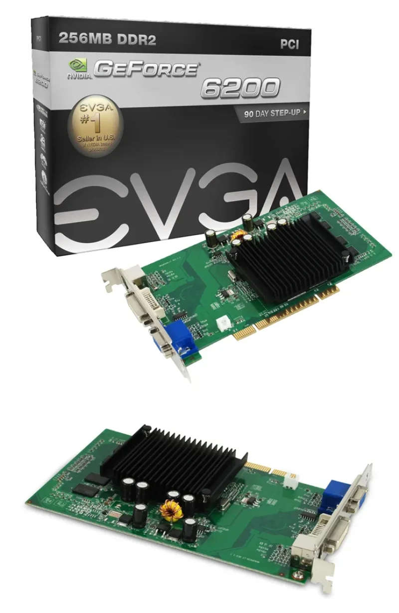 VCE256-P1-N400 - EVGA GeForce 6200 256MB PCI DVI Video Graphics Card