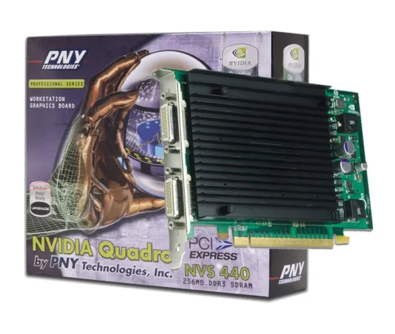 VCQ440NVS-X1-N - PNY Quadro NVS 440 256MB PCI Express x1 Dual DVI Video Graphics Card