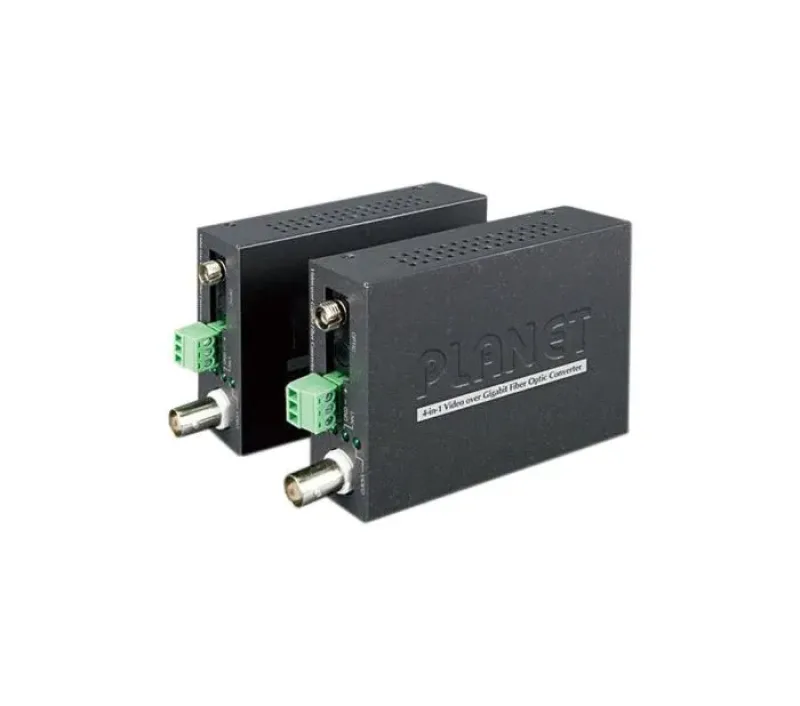 VF-102G-KIT - Planet 1-Channel 4-in-1 Video over Gigabit Fiber Single-Mode 20km 1310nmTX/1550nmRX FC Connector Bundle Kit (VF-102G-T + VF-102G-R)