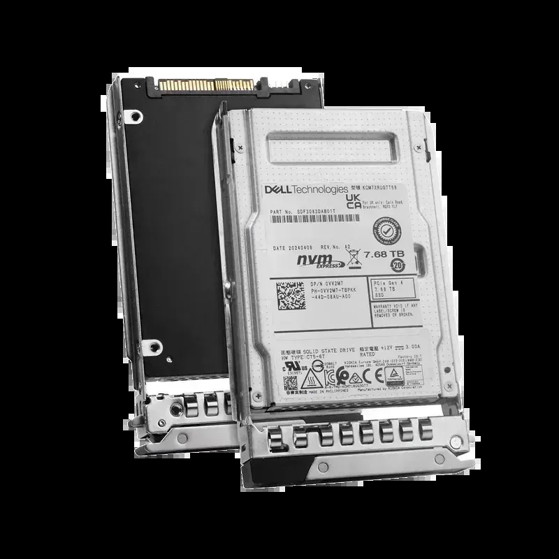Dell VV2M7 Dell Dell 0VV2M7 / VV2M7 7.68TB PCI Express NVMe 4.0 Read Intensive 512e U.2 2.5-Inch Solid State Drive