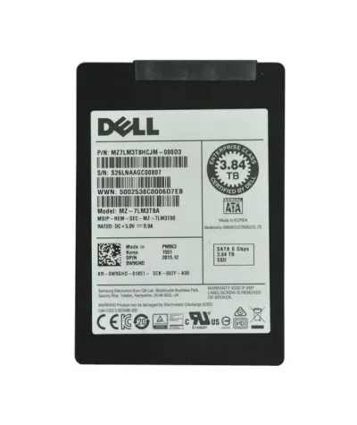 W9GHD - Dell 3.84TB Triple-Level Cell (TLC) SATA 6Gb/s 2.5-inch Solid State Drive