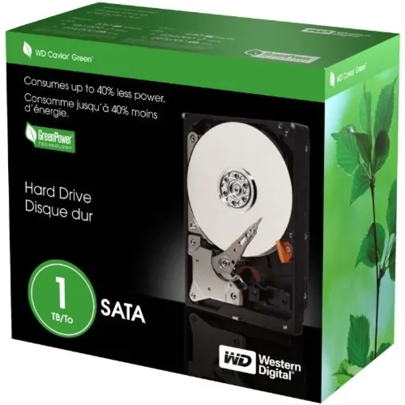 WD10EADX-00TDHB0 - Western Digital Caviar Green 1TB 5400RPM SATA 6Gb/s 64MB Cache 3.5-inch Hard Drive