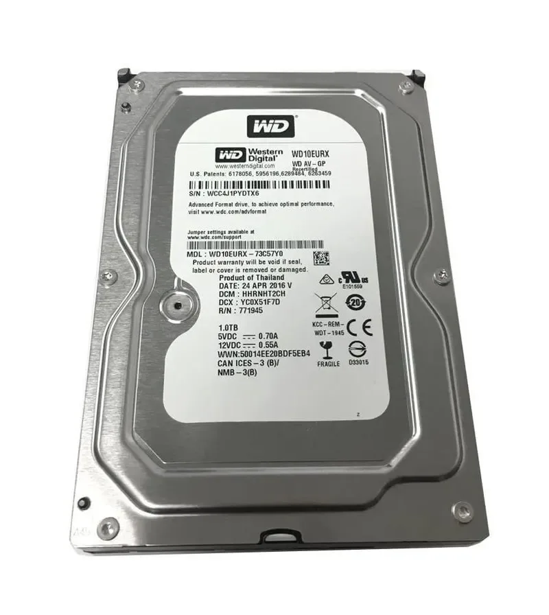 WD10EURX-73C57Y0 - Western Digital AV-GP 1TB 5400RPM SATA 6Gb/s 64MB Cache 3.5-inch Hard Drive