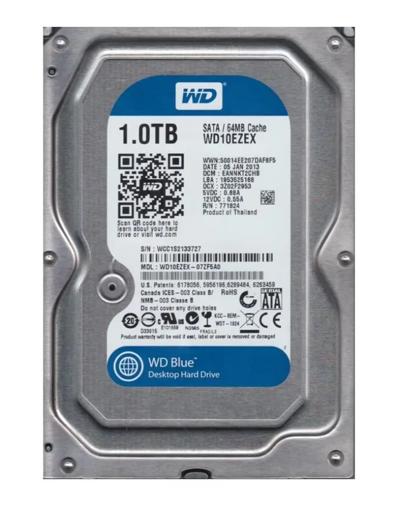 WD10EZEX-07ZF5A0 - Western Digital Blue 1TB 7200RPM SATA 6Gb/s 64MB Cache 3.5-inch Hard Drive