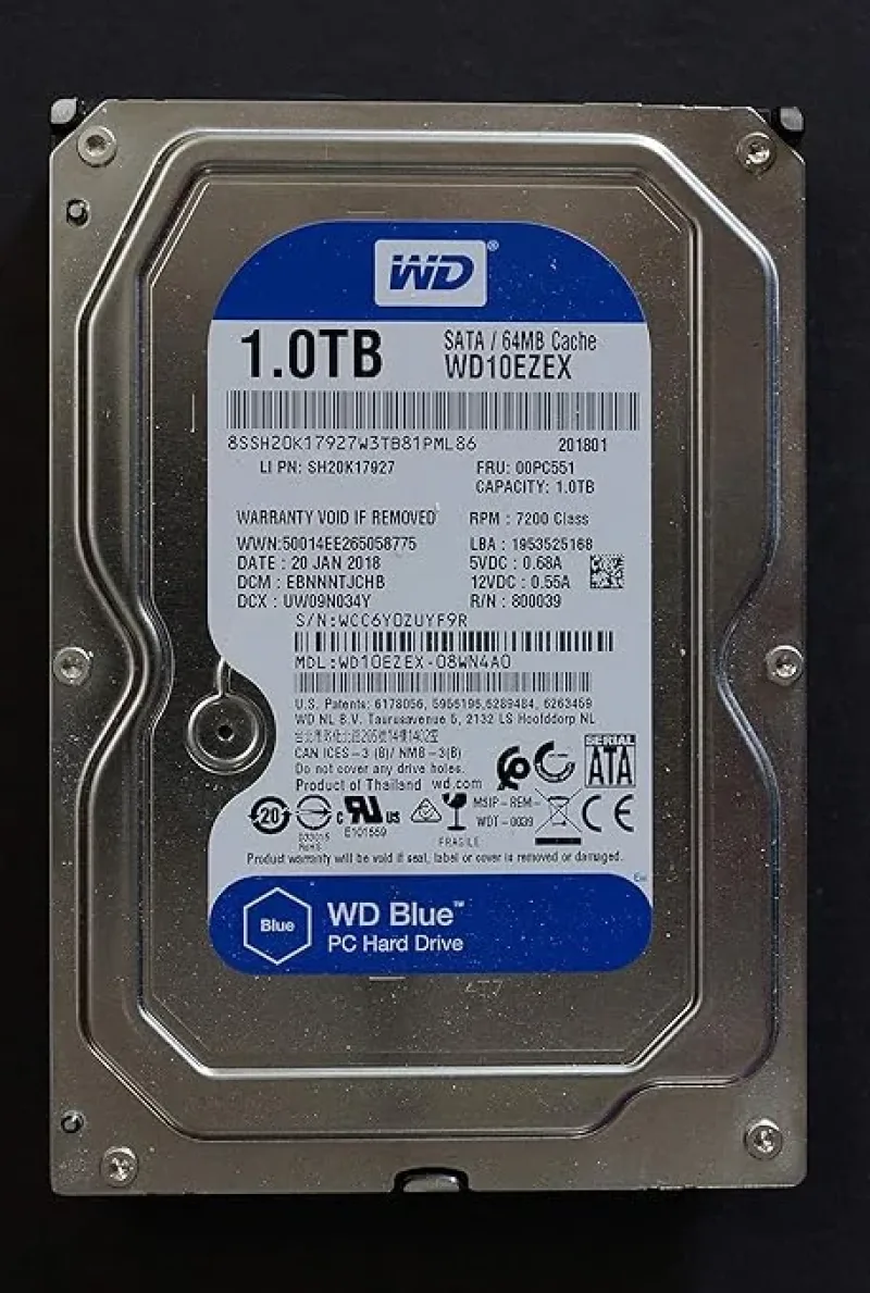 Western WD10EZEX-08W4A0 Western Digital WD10EZEX-08W4A0 Blue 1TB 7200RPM SATA 6Gb/s 64MB Cache 3.5-Inch Hard Drive. In Stock