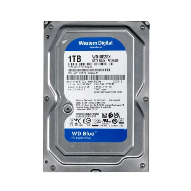Western WD10EZEX-08WN4A1 Western Digital WD10EZEX-08WN4A1 Blue 1TB 7200RPM SATA 6Gb/s 64MB Cache 3.5-Inch Hard Drive. In Stock