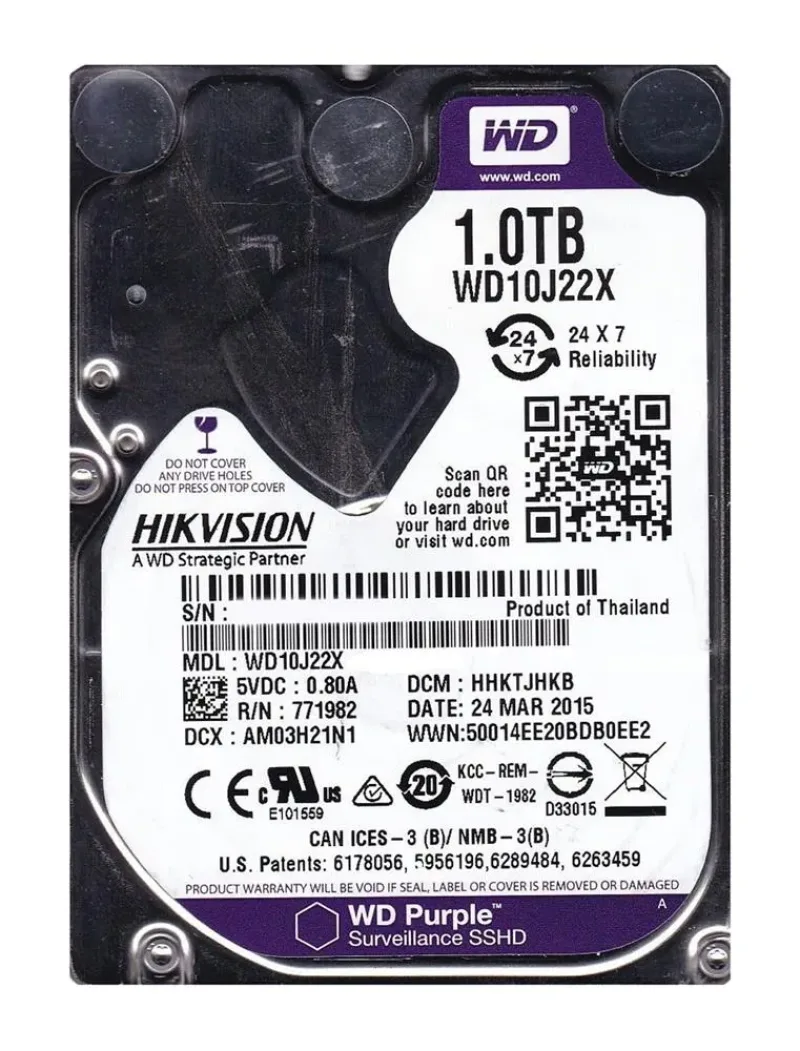 WD10J22X-22PKCT0 - Western Digital Purple 1TB 5400RPM SATA 6Gb/s 2.5-inch Hard Drive
