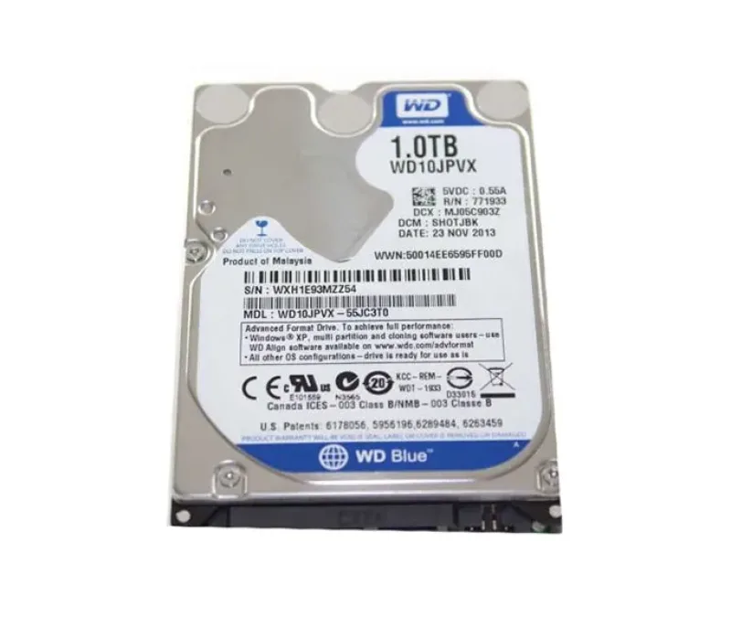 WD10JPVX-55JC3T0 - Western Digital Blue 1TB 5400RPM SATA 6Gb/s 8MB Cache 2.5-inch Hard Drive