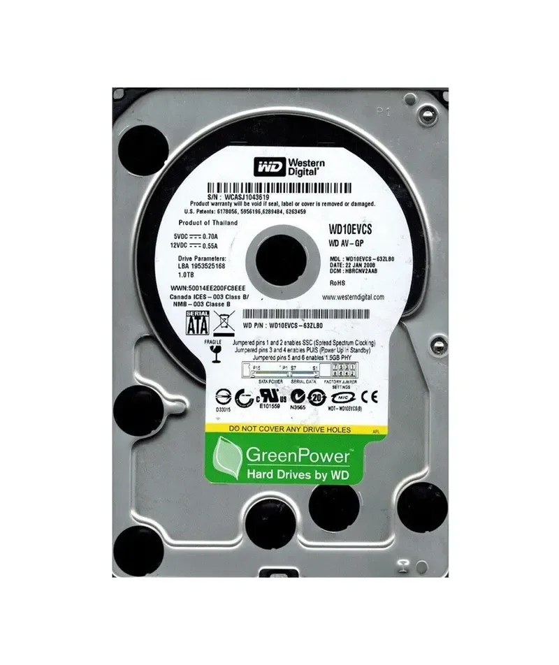 WD15EADS - Western Digital Caviar Green 1.5TB 5400RPM SATA 3Gb/s 32MB Cache 3.5-inch Hard Drive
