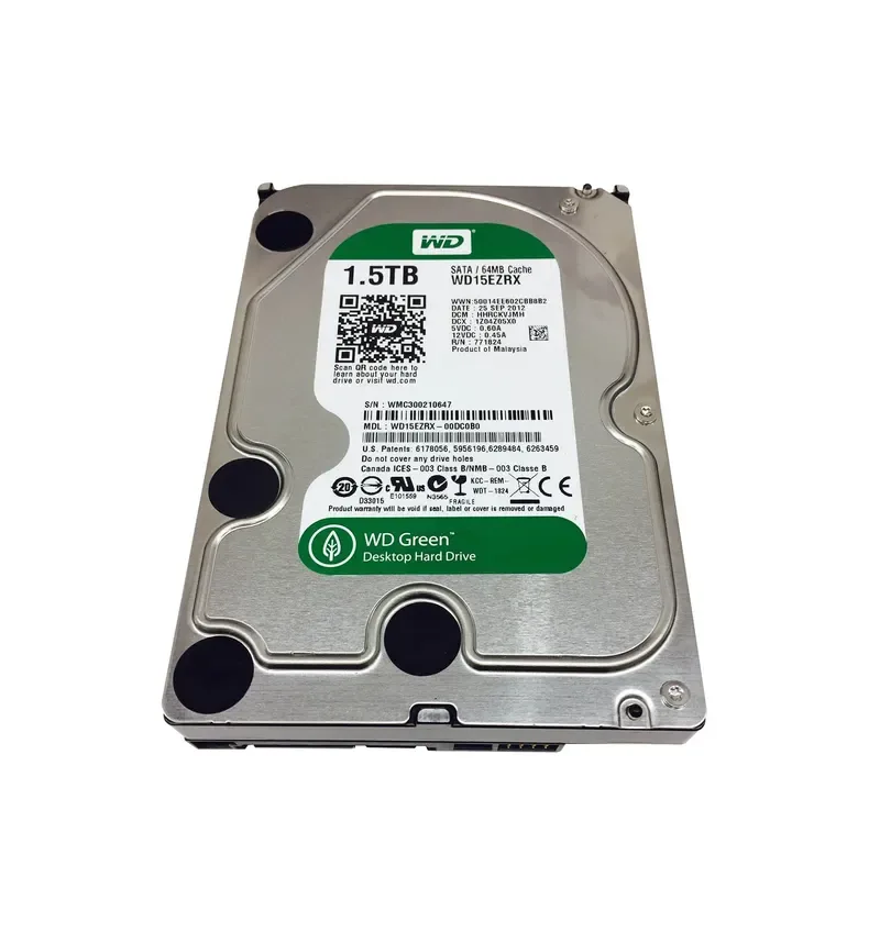 WD15EZRX - Western Digital Green 1.5TB 5400RPM SATA 6Gb/s 64MB Cache 3.5-inch Hard Drive