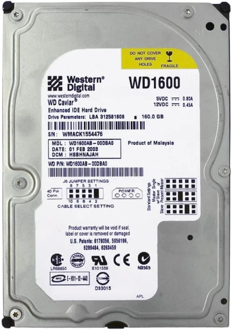 WD1600AB-00GTA0 - Western Digital Protege 160GB 5400RPM ATA-100 2MB Cache 3.5-inch Hard Drive