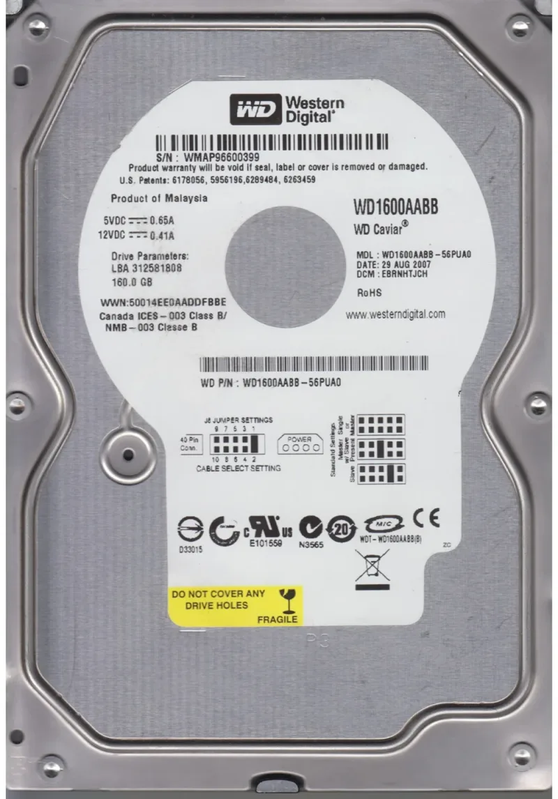 WD1600AB-22DBA0A - Western Digital Protege 160GB 5400RPM ATA-100 2MB Cache 3.5-inch Hard Drive