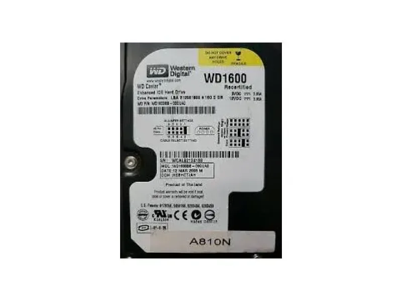WD1600BB-00GUA0 - Western Digital Caviar 160GB 7200RPM ATA-100 2MB Cache 3.5-inch Hard Drive