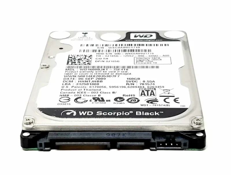 WD1600BEKX-00B7WT0 - Western Digital Black 160GB 7200RPM SATA 6Gb/s 16MB Cache 2.5-inch Hard Drive