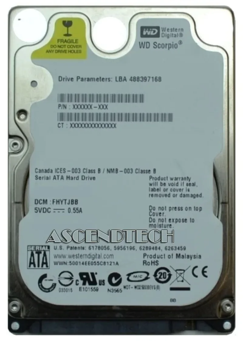 WD1600BEVSRTL - Western Digital Scorpio Blue 160GB 5400RPM SATA 1.5Gb/s 8MB Cache 2.5-inch Hard Drive
