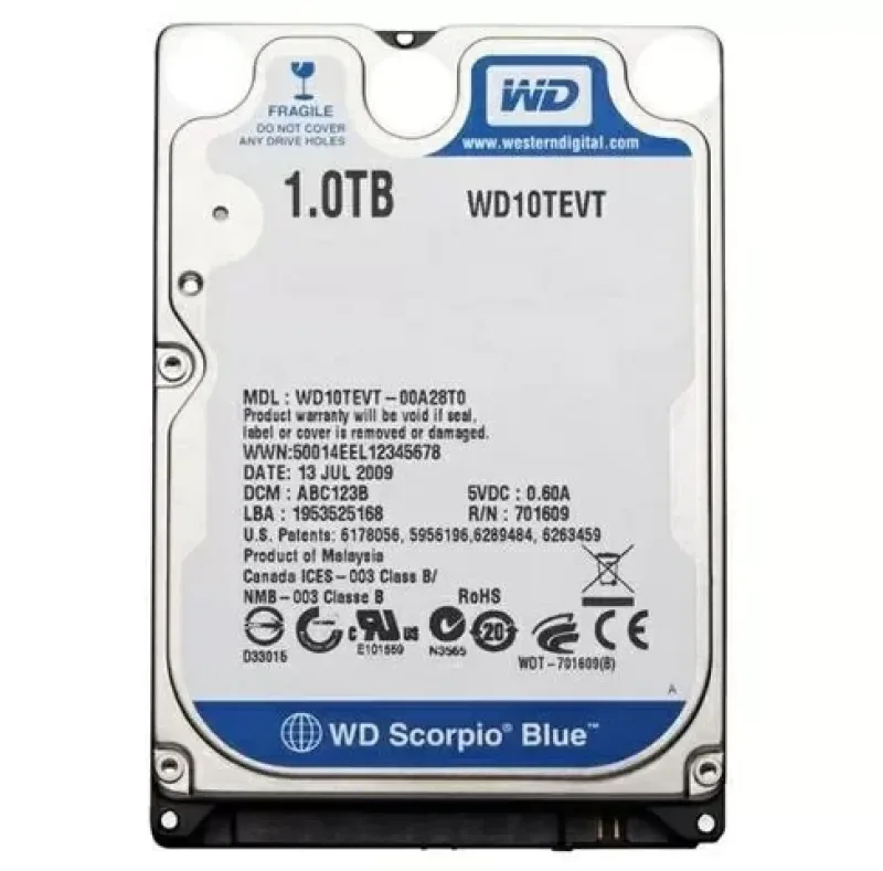 WD1600BEVT-11A23T0 - Western Digital Scorpio Blue 160GB 5400RPM SATA 3Gb/s 8MB Cache 2.5-inch Hard Drive