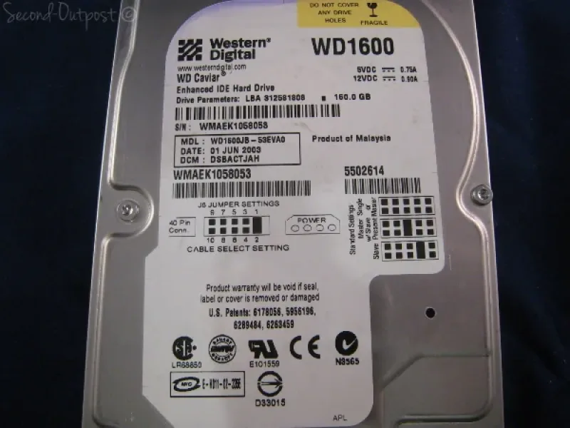 WD1600JS-60MHB5 - Western Digital Caviar Blue 160GB 7200RPM SATA 3Gb/s 8MB Cache 3.5-inch Hard Drive