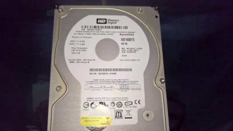 WD1600YS-01SHB0 - Western Digital RE 160GB 7200RPM SATA 3Gb/s 16MB Cache 3.5-inch Hard Drive