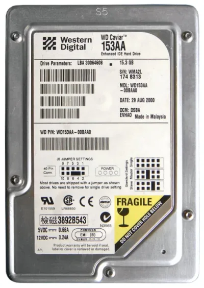 WD170AA - Western Digital Caviar 17GB 5400RPM ATA-66 2MB Cache 3.5-inch Hard Drive