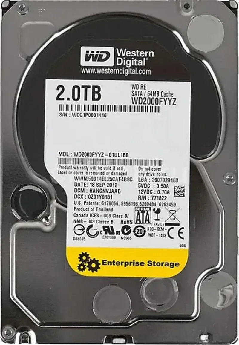 Western WD2000FYYZ-18J7HB0 Western Digital WD2000FYYZ-18J7HB0 Re 2TB 7200RPM SATA 6Gb/s 64MB Cache (RoHS) 3.5-Inch Hard Drive. In Stock