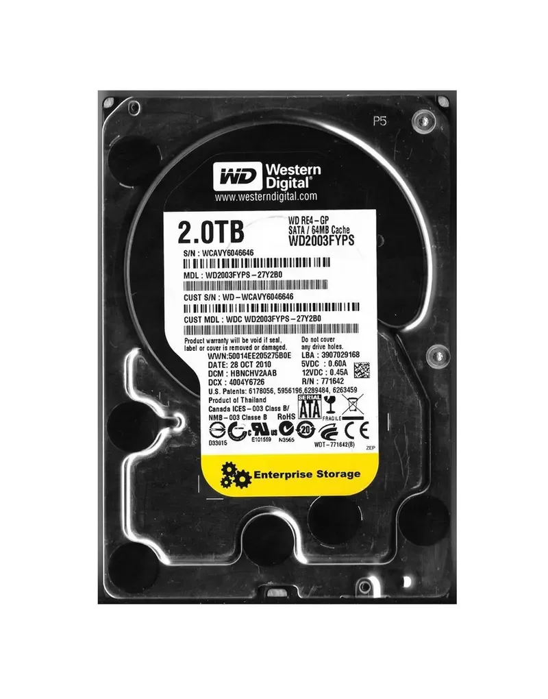 WD2003FYPS - Western Digital RE4-GP 2TB 7200RPM SATA 3Gb/s 64MB Cache 3.5-inch Enterprise Hard Drive